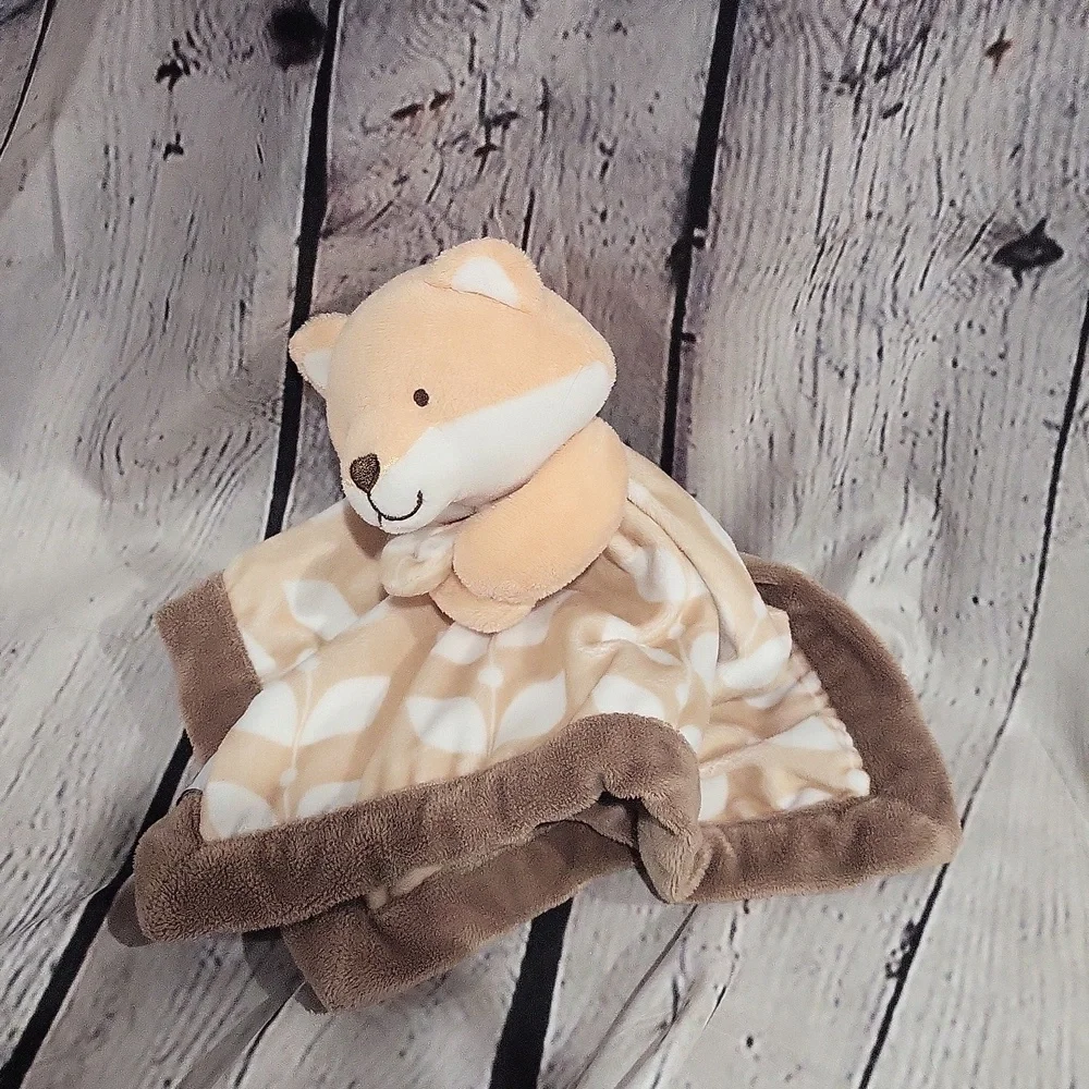 Carter's Tan and Brown Stuffed Animal Blanket